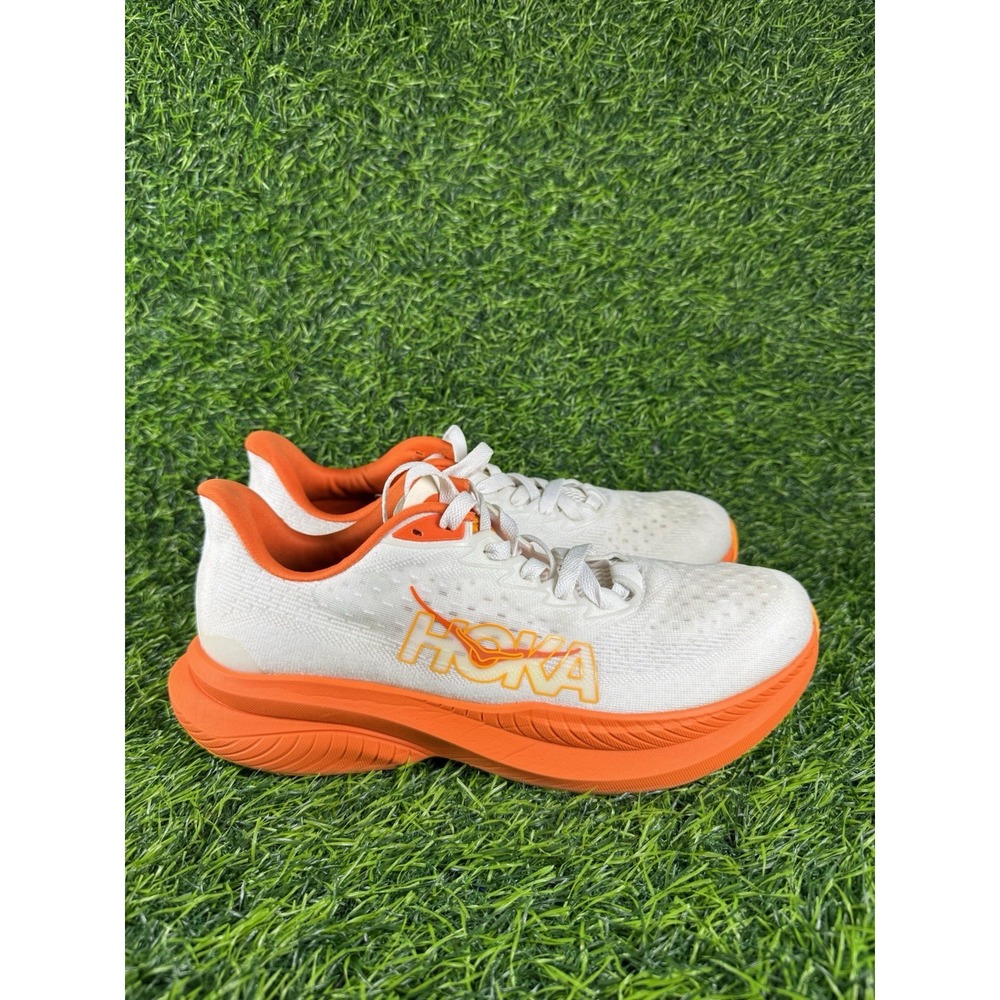 Hoka Mach 6 Lava Orange White Road Running Shoes Mens 10.5 D 1147790-FLV
